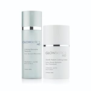 Glowbiotics Hormone Balance Duo Calming Restorative Treatment Gentle Probiotic Calming Lotion Reduces Redness Soothes Dryness and Strengthens Skin
