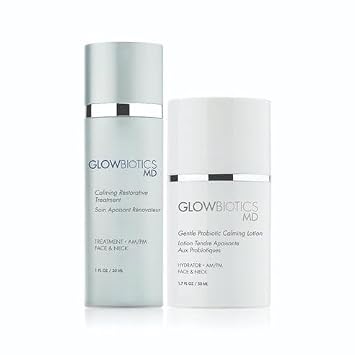Glowbiotics Hormone Balance Duo Calming Restorative Treatment + Gentle Probiotic Calming Lotion | Reduces Redness, Soothes Dryness, and Strengthens Skin Barrier for Sensitive Skin Types