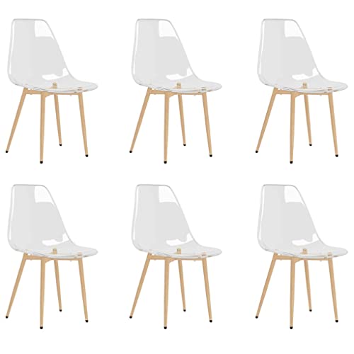 Genérico Wenjingqi Sillas de Comedor 6 Unidades Transparente Pet, Transparente 3082351