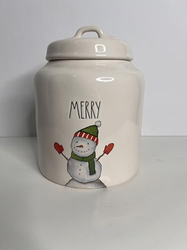 Merry Snowman Design Ceramic Canister
