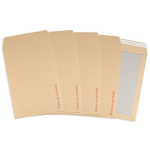 Postmaster A4 C4 Do Not Bend Board Backed Envelopes Peel Seal 50 Pack,Brown,229x324mm