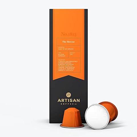 Artisan Coffee Co. The Heroine Coffee Pods | Premium Coffee With Notes of Chocolate, Caramel and Roasted Hazelnut | Medium Roast, 7/10 Strength | 100% Arabica | 10 Pack Cover