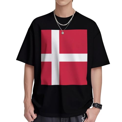 T-shirt drapeau danois en coton doux premium pour femme EdWal
