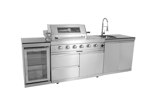 46-Inch Modular 4-Burner Stainless Steel Outdoor Kitchen Island with Rotisserie