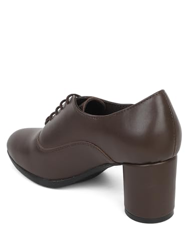 Image of ELLE Women's Classic Block Heel Pumps with lace-up