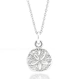 Sand Dollar Charm Sterling Silver Necklace 18' (tiny size, shiny)