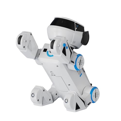 InventoBots Interactive Touch Remote Control Robot Dog, Programmable AI Smart Robotic Puppy, Educational STEM (White)