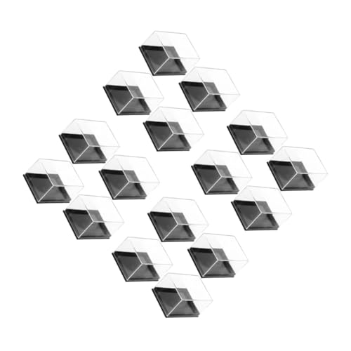 Happyyami 4sets Plastic Mineral Specimen Box Small Display Case Holder for Jewelry Collectibles 4pcs*4