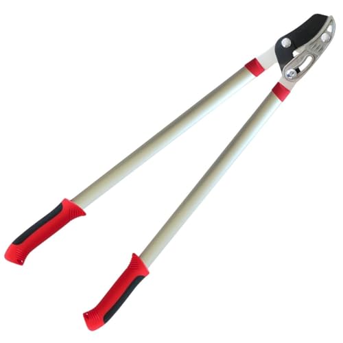TABOR TOOLS GB30E Tijera Cortarramas de Yunque con Desmultiplicador de Fuerza, Tijera de Podar a Dos Manos para Cortar Ramas, Mangos de Aluminio 76 cm.