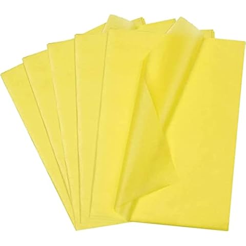 5 Sheets of Yellow Tissue Paper-20"x30"(50cmx75cm)-Gift Wrapping Paper- Acid Free-Kids Art and Craft Wrapping Paper Sheets. Yellow Cover