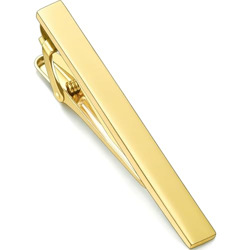 Gold Black Silver Tie Clips for Men (2-Pack)