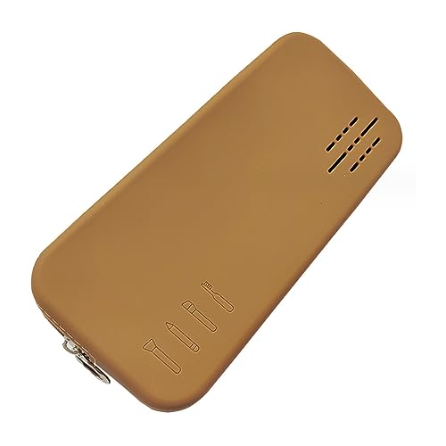EULAPGOE Trousse de Pinceau de Maquillage, Support de Pinceau de Maquillage, Organisateur de Voyage Portable en Silicone Souple et Stylé (Marron)