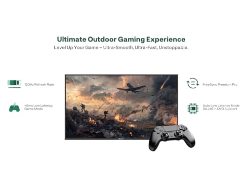 Image of SYLVOX 65'' Outdoor TV, Premium 4K@120Hz Weatherproof TV for Smoother Sports & Gaming, Waterproof, 1000nits Brightness, Dolby Atmos, Google Smart OS with HDMI 2.1 & USB 3.0 (Gaming Series)