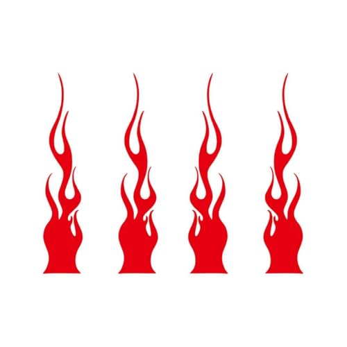 HHZL 4PCS Flame Stickers Reflective Flame Decals, Flames Stripe Shape