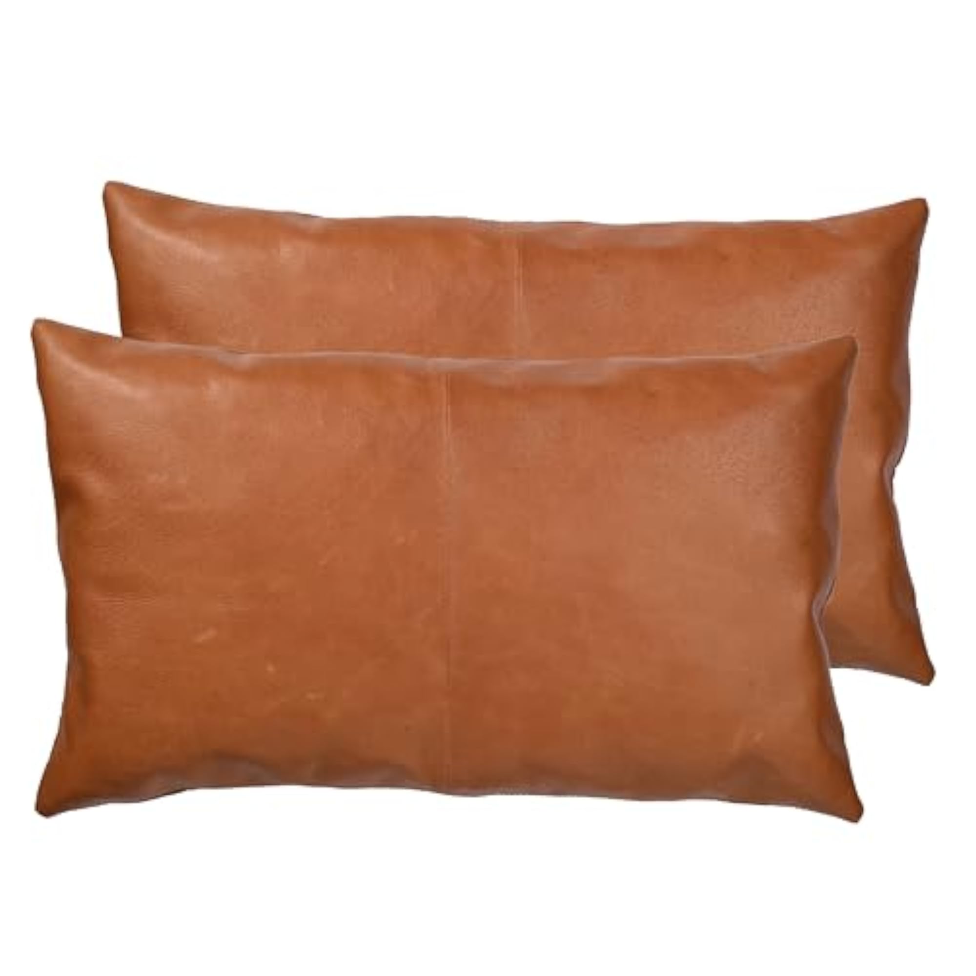 Genuine Leather Pillow Covers, 20x12 Inch Rectangular