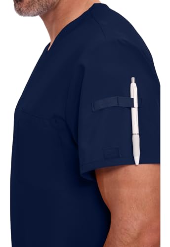 Image of Dickies EDS Essentials Scrubs for Men V-Neck 360 Stretch Medical Scrub Top | Relaxed Fit, 2 Pocket Design, 360 Stretch, Moisture Wicking Fabric, Durable Construction, Side Vents, Easy Care