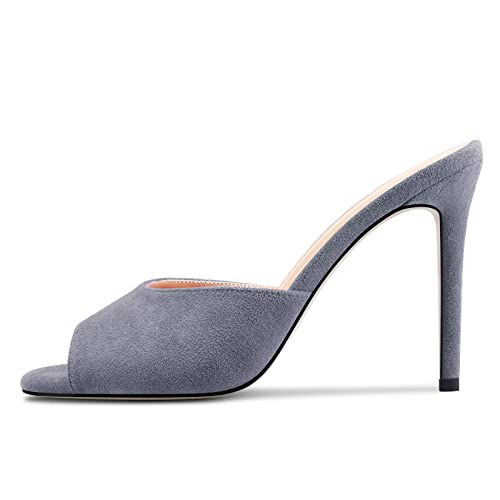 Image of TNYNFBEB Women Stiletto High Heel Peep Open Toe Sandals Slingback Slip-on Wedding Office Cute Basic Classic 3.9 Inches Heels