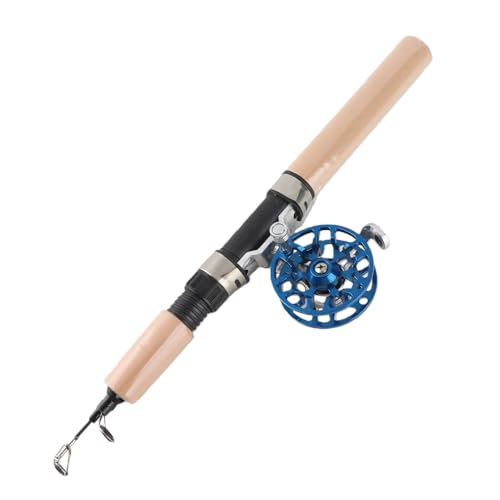 Ice Fishing Rod, Sturdy Comfortable EVA Telescopic Fishing Rod Set Portable 26in for Winter Anglers Travel Beginners