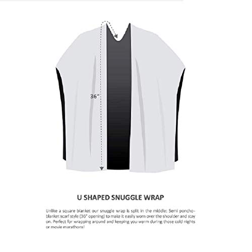 Beautyrest Ultra Soft Sherpa Berber Fleece Electric Poncho Wrap Blanket Heated Throw With Auto Shutoff, 50 In X 64 In, Dusty Blue Lattice #TOP6