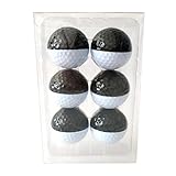 predolo 6 Stück Golf Übungsball Golf Geschenkball Trainingsbälle Turnier Ausrüstung Doppellagig aus Synthesekautschuk für Golfeinsteiger Vereinswettbewerbe, Schwarz-Weiß