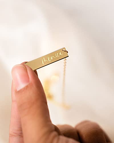Zen & Zuri Personalized Name Gold Filled Bar Necklace, Customized, Gift for Her, Mother's Day, Valentine's Day, Bridesmaid Proposal Box3