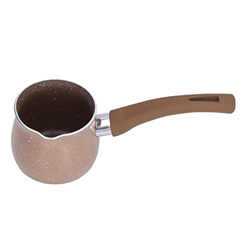 Cooking Pot, Non Stick Milk Pan, Aluminum Alloy Milk Saucepan, 8cm Non Stick Milk Pan with Pouring Lip Dia Single Handle for Coffee Butter Chocolate Easy to Cook and Clean