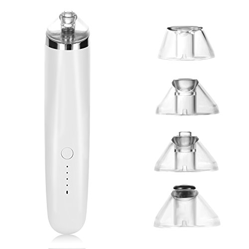 Slicemall Blackhead Remover Tool Pore Vacuum Pimple Comedone Extractor Acne Comedo Suction Exfoliating Facial Cleanser Machine Electric USB Rechargeable Microdermabrasion - White