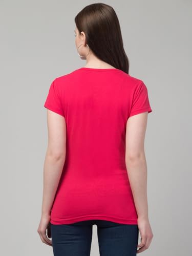 Image of Cotton Regular Fit Printed Half Sleeves T-Shirt for Women (Wonderful)