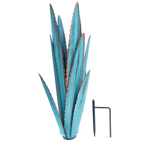 Agave de metal impermeable con estaca para decorar tu jardín de forma duradera 5