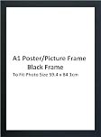 DECORO A1 Black Frame | A1 Poster Frame | 59.4x84.1cm Wooden Black Photo Frame