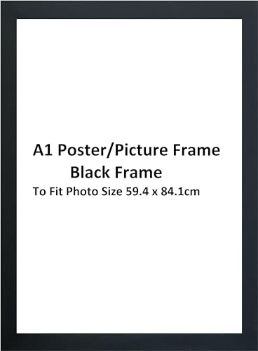 DECORO A1 Black Frame | A1 Poster Frame | 59.4x84.1cm Wooden Black Photo Frame