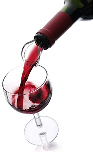 Vacu Vin Crystal Wine Server/Pourer, Set van 2 - Zwart - Afbeelding 4