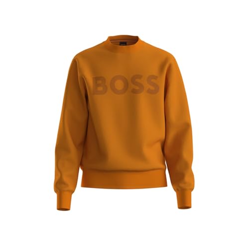 La Mejor Lista de Hugo Boss Azul comprados en linea. 38 HUGO BOSS Sudadera Relaxed fit en Felpa de algodón con Logo Estampado de Goma Color Naranja Talla G