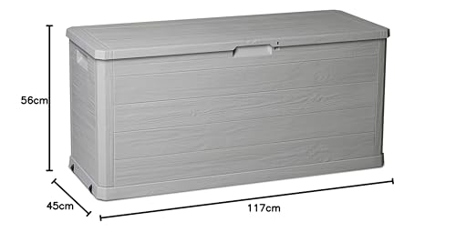 Toomax baule Multibox Woody's portaoggetti,volume 280 litri, dimensioni 117x45x56h cm, colore grigio tortora. - 7