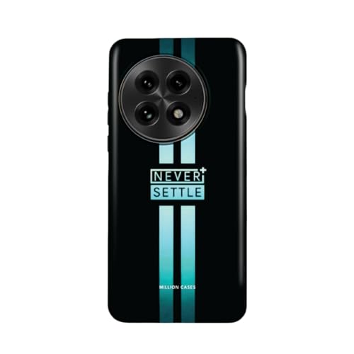 Image of MILLION CASES Back Cover Case for OnePlus 12 Scratch Resistant Anti-Slip Polycarbonate Shockproof Protective Durable Never Settle Crystal Case for Men & Boys(Cyan)