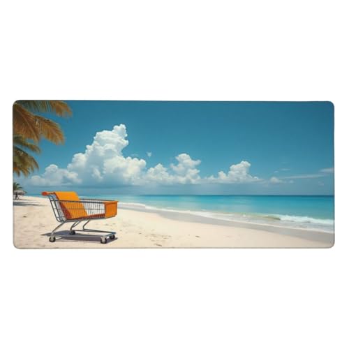 Tapis de souris de jeu grand format avec chariot orange pour bureau