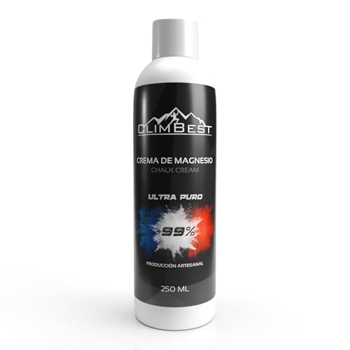 CLIMBEST Magnesio Líquido 250 ml Ultra Puro – Fabricado sin Resina – Agarre máximo – pH Neutro – Escalada, Gimnasia, Street Workout, Musculación – Crema de Magnesio - Liquid Chalk