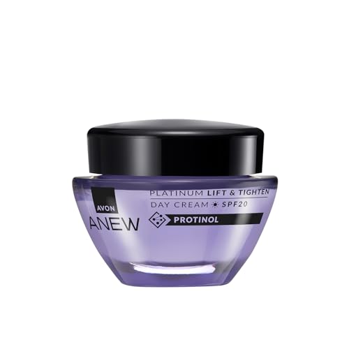 AVON Crema de Día con Efecto Lifting Anew Platinum SPF 20 - Formulada con ProtinolTM - Reafirma y Protege la Piel contra los Signos de la Edad - 50 ml