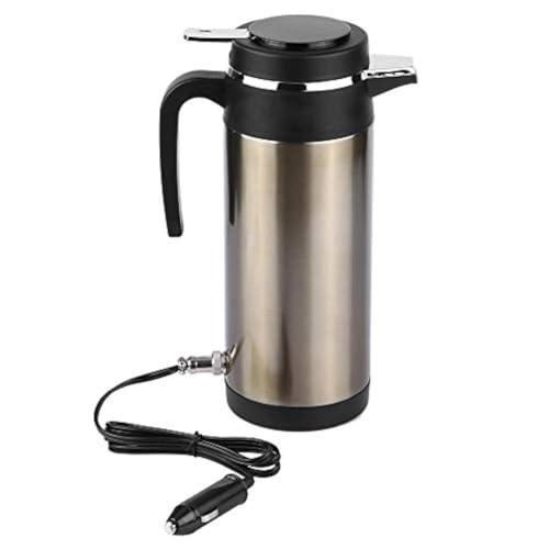 Car Electric Thermoses, Car Heating Kettle, 1200ML Stainless Steel Car Travel Heating Mug with Cable and Lid for Keeping Water Tea Coffee Milk Warm (12V)