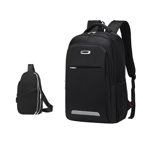 Mochila universitaria Unisex, Mochila universitaria para niños, niñas y Adolescentes, Mochila para computadora portátil/Mochila de Negocios para Hombres y Mujeres,Negra A,46 * 32 * 20cm