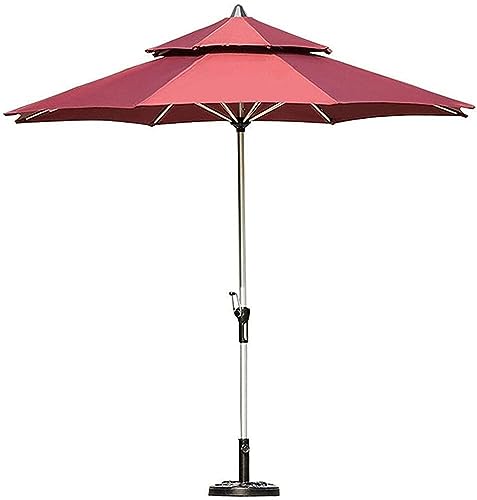 Parasol de terraza de aluminio con gran cubierta de poliéster blanco de 2.7m para exterior