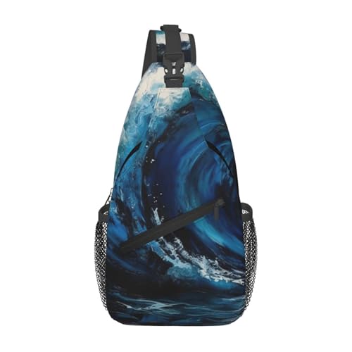 Mochila tipo sling pequeña para hiking unisex negra miniatura 2