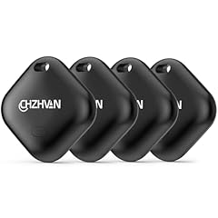 CHZHVAN Air Tracker Tag,Localizzatore Compatibile con Apple Dov'è (Solo iOS),Bluetooth Trova per Chiavi,Bagagli,Portafogli,Borse,Zaini,Impermeabile IP67,Batteria Sostituibile,Pacchetto da 4 (Nero)