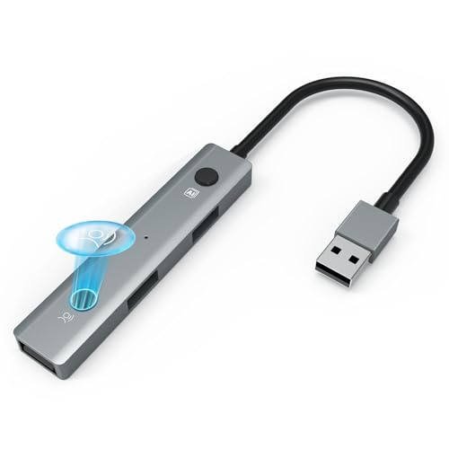 ZOOTEALY USB 2.0 Hub with AI Voice Tools: USB Multiport Adapter - Voice Transcription - Translation...