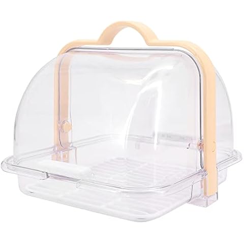 Beowanzk Transparent Bread Box with Handle Cover