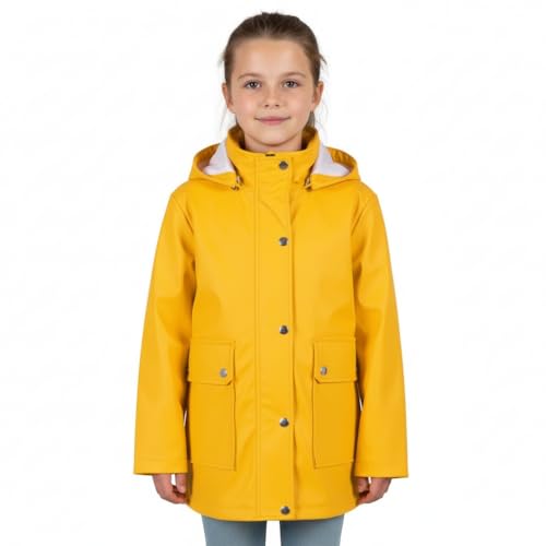 A2Z 4 Kids PU Raincoat Jackets Windbreaker Waterproof Raincoat 625 Yellow 11-12