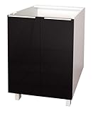berlioz creations sas Mueble bajo de Cocina 2 Puertas 60 cm, Madera de ingeniería, Color Negro Brillante, 60 x 52 x 83