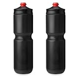 HydraPak | Polar Bottle - Breakaway Surge Lightweight Bike Water Bottle 2-Pack - High Flow, Cycling & Sports Squeeze Bottle (Charcoal, 880ml / 30oz)