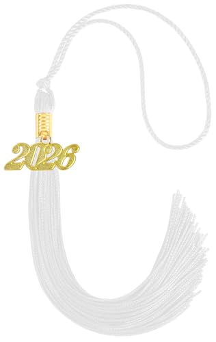 GRADFTY 2026 Tassel Graduation White Tassel 2026 for Grad Cap and Graduation Ceremony Accessory Decoration