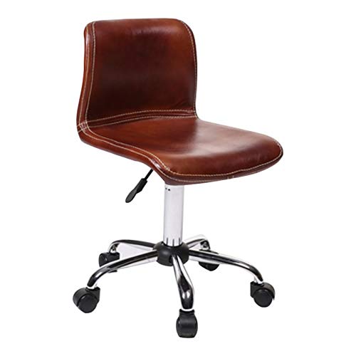 Pealihuy Chaise de Bureau Ergonomique sans accoudoirs pour Chambre à Coucher, Chaise de Bureau pivotante en Similicuir, Chaise Confortable réglable pour la Maison, Charge maximale 150 kg